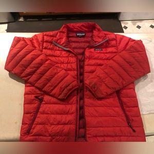 Men’s red Patagonia down jacket size Large